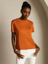 [Orange] SilkSilky-UK Short Sleeve Women's T-Shirt 004