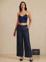 [Dark Blue] SilkSilky-UK Spaghetti Strap V Neck Camisole 006