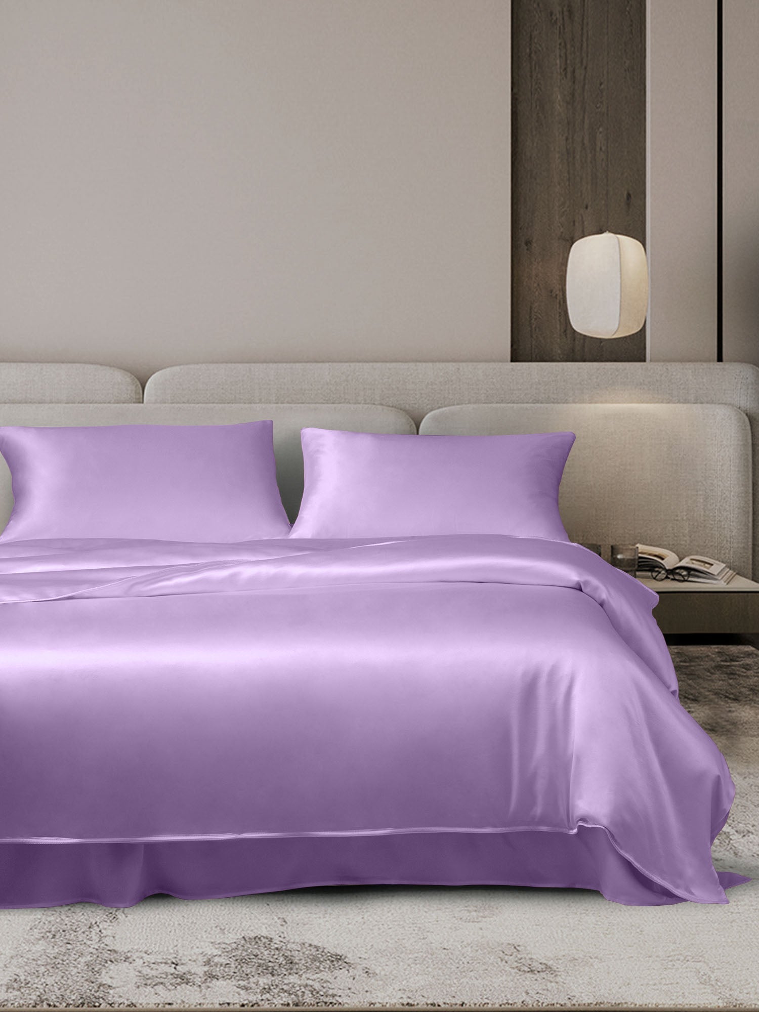 [Lavender] SilkSilky-UK 19Momme Bed Linen Set 001