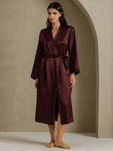 [Brown] SilkSilky-UK Long Sleeve Women's Dressing Gown 007