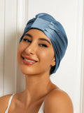 SilkSilky-UK Pure Silk Sleep Cap SteelBlue 001