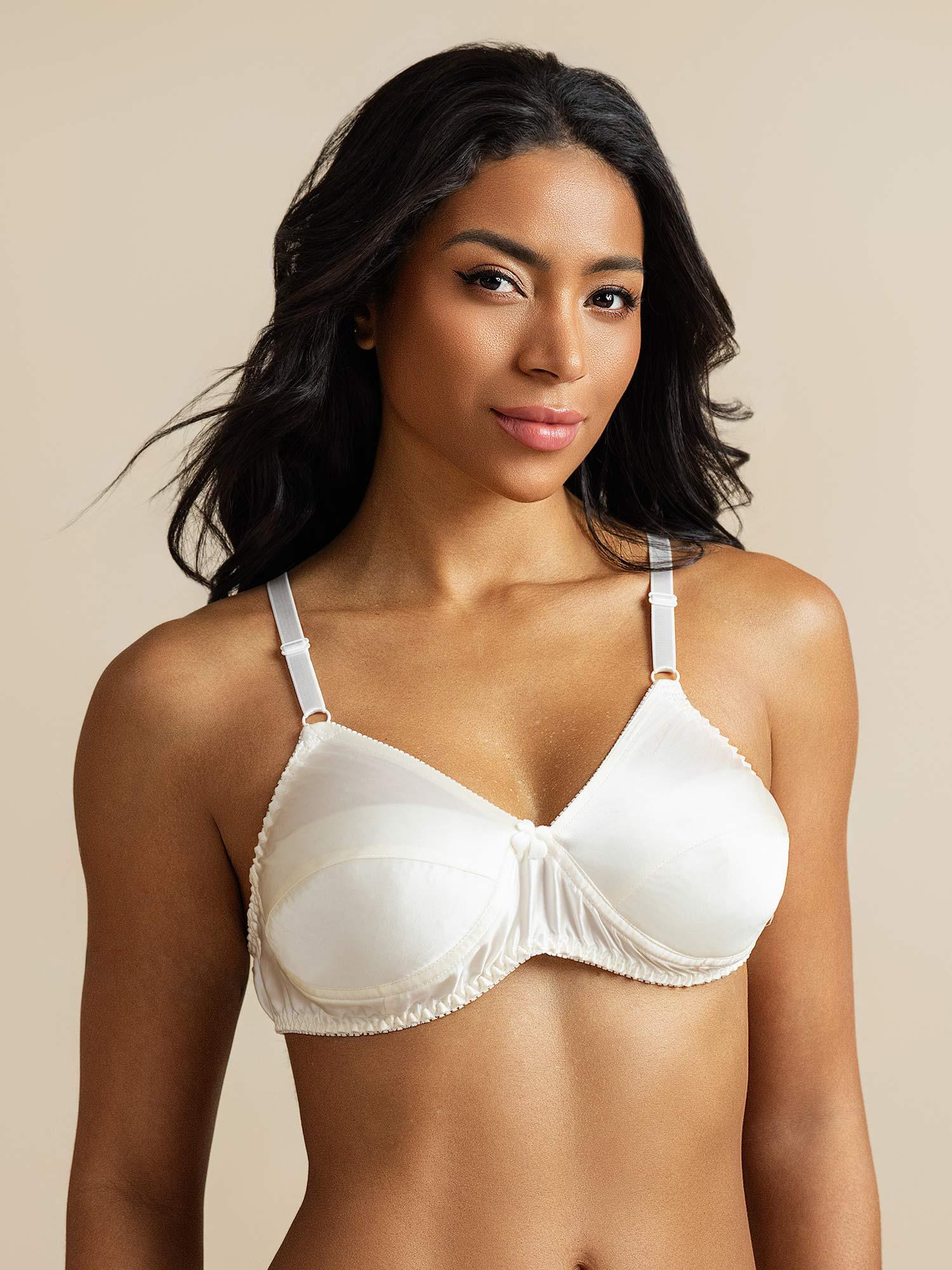 [White] SilkSilky-UK Pure Silk Bra 001,