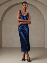 [Dark Blue] SilkSilky-UK Sleeveless Dress 001