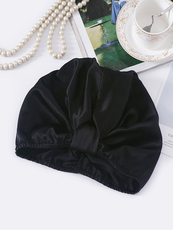 SilkSilky-UK Pure Silk Sleep Cap Black 002