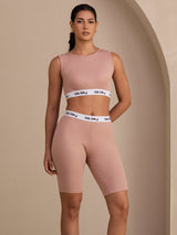 [Pink] SilkSilky-UK Sleeveless Crew Neck Women's Outfit Sets 004
