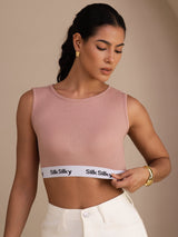 [Pink] SilkSilky-UK Sleeveless Crew Neck Camisole 005
