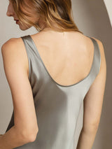 [Grayish Green] SilkSilky-UK Sleeveless Dress 005