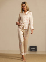 [Champagne] SilkSilky-UK Long Sleeve Lapel Collar Women's Pyjamas 006