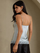 [Grayish Blue] SilkSilky-UK Spaghetti Strap V Neck Camisole 002