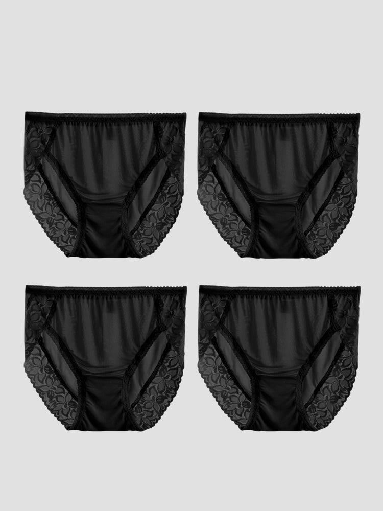 SilkSilky-UK Silk Knitted Panty Black 006