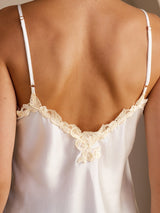 [White] SilkSilky-UK Spaghetti Strap V Neck Camisole 005