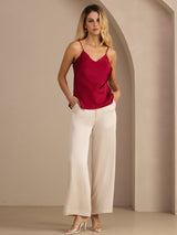 [Wine] SilkSilky-UK Spaghetti Strap V Neck Camisole 006