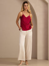[Wine] SilkSilky-UK Spaghetti Strap V Neck Camisole 006