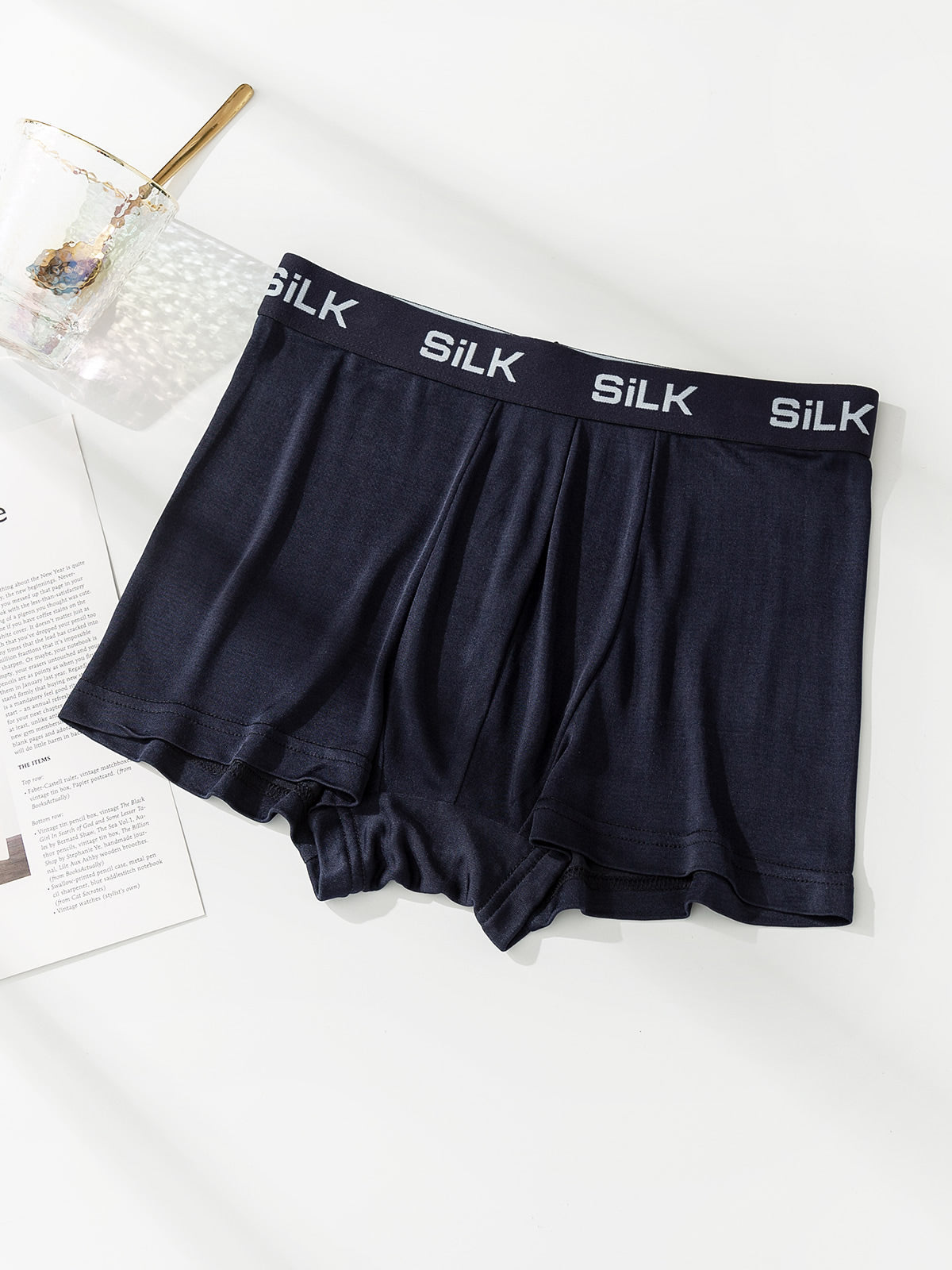 [Dark Blue] SilkSilky-UK Pure Silk Mens Underwear 005