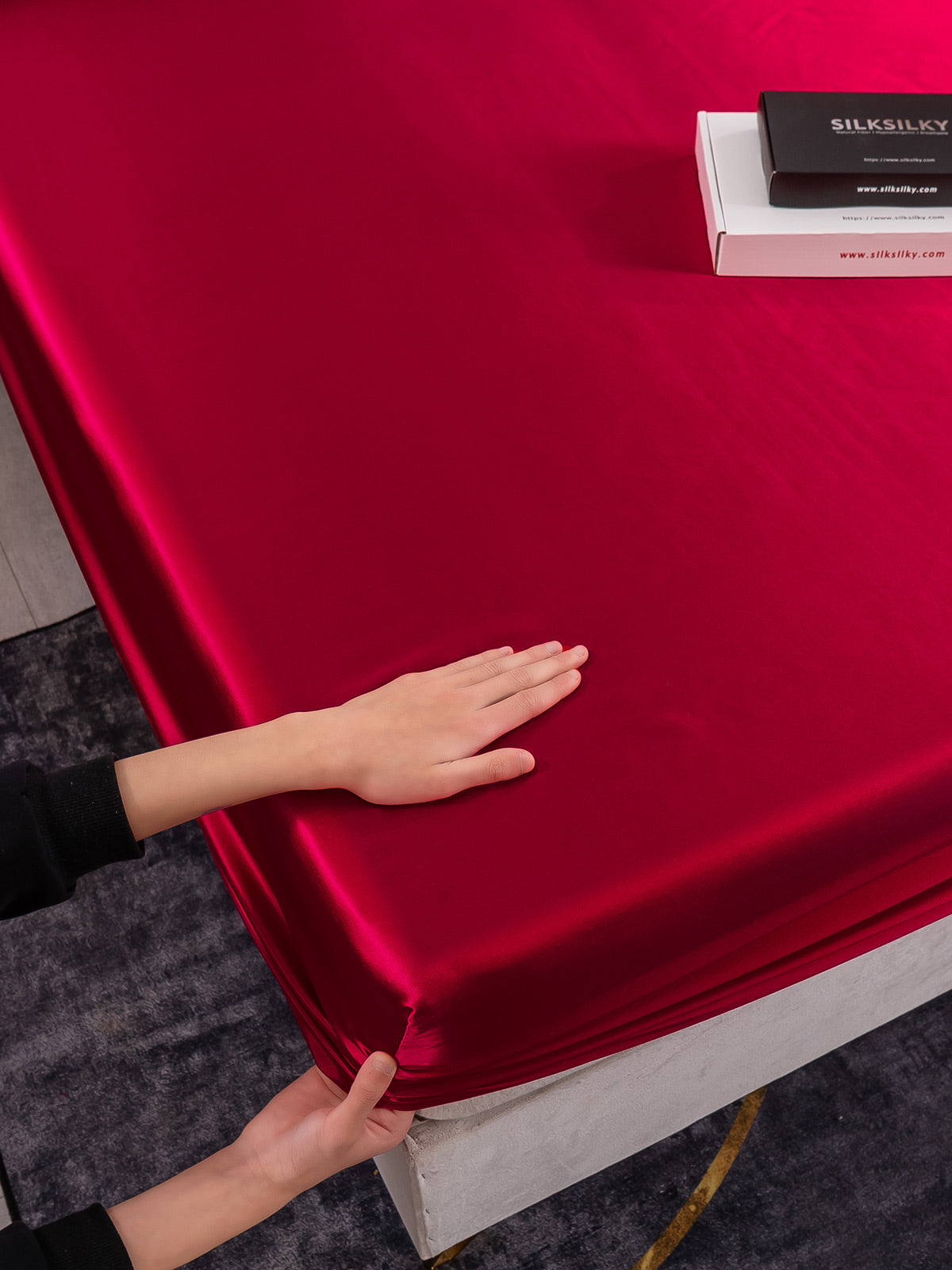 [Wine] SilkSilky-UK 25Momme Pure Silk Bedding Set 003