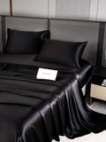 SilkSilky UK 22Momme Pure Silk Bedding Set Black 004