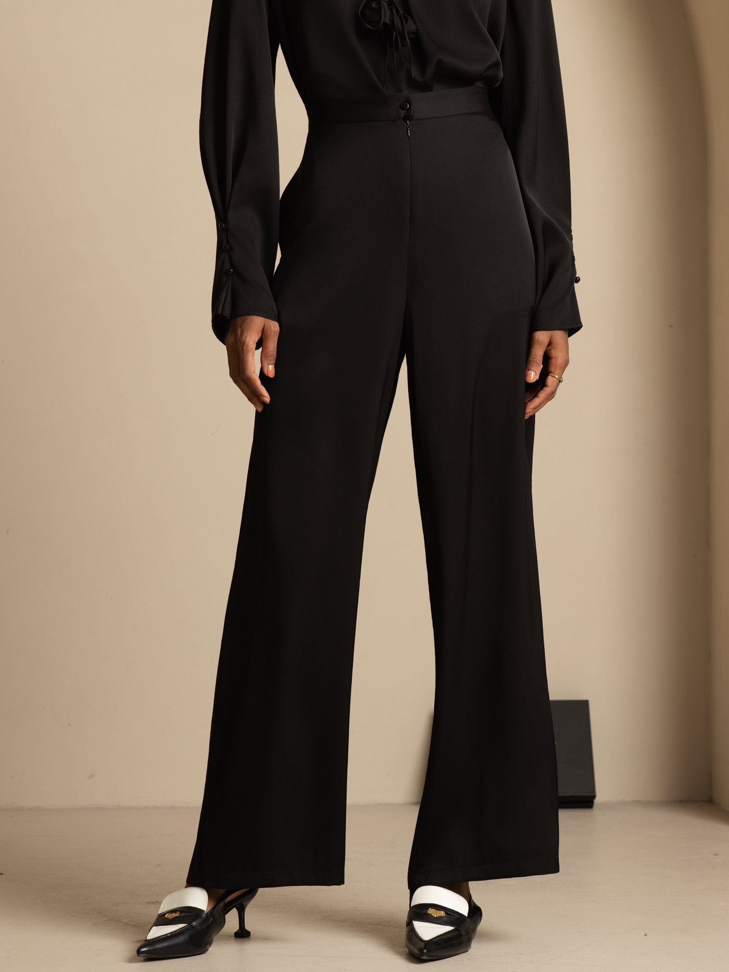 [Black] SilkSilky-UK 19Momme Silk Womens Pants 003