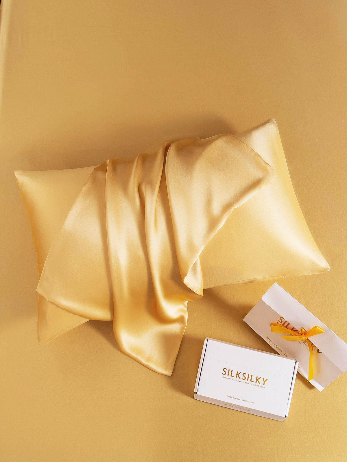 SilkSilky UK 22Momme Pure Silk Pillowcase Champagne 004