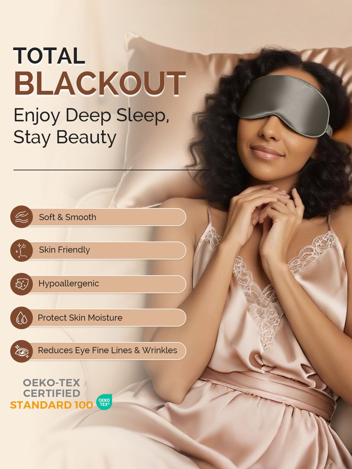 [DarkGray] SilkSilky-UK 22Momme Pure Silk Eye Mask 005