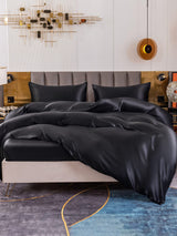 [Black] SilkSilky-UK 19Momme Pure Silk Bedding Set 005