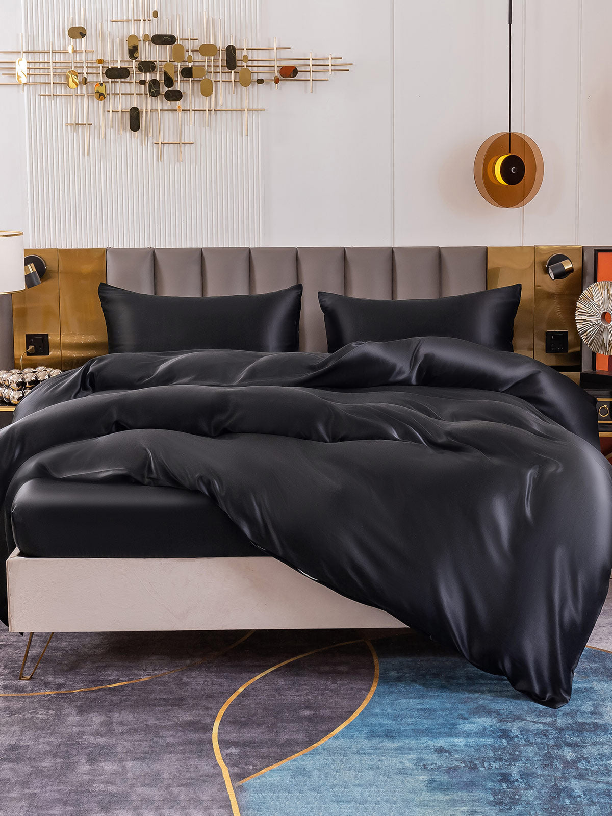 SilkSilky-UK 19Momme Pure Silk Duvet Cover Black 009