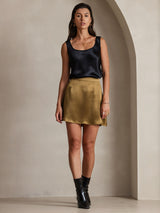 [Black] SilkSilky-UK 19Momme Stretch Silk Charmeuse Sleeveless Scoop Neck Camisole 006