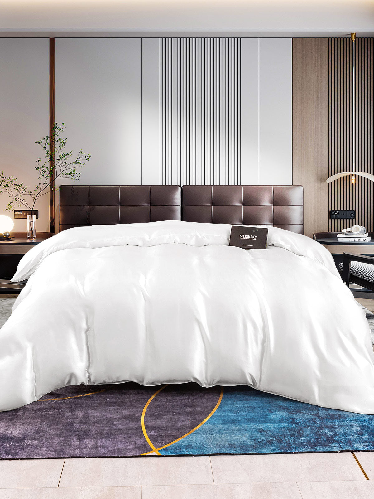 [White] SilkSilky-UK 22Momme Pure Silk Duvet Cover 001