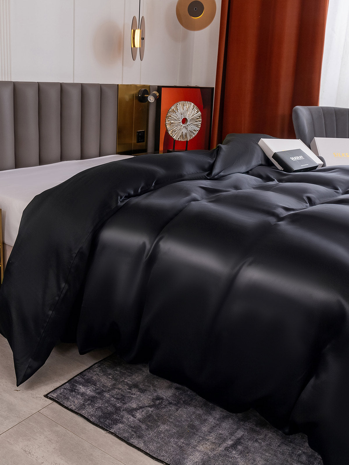 [Black] SilkSilky-UK 19Momme Pure Silk Duvet Cover 002