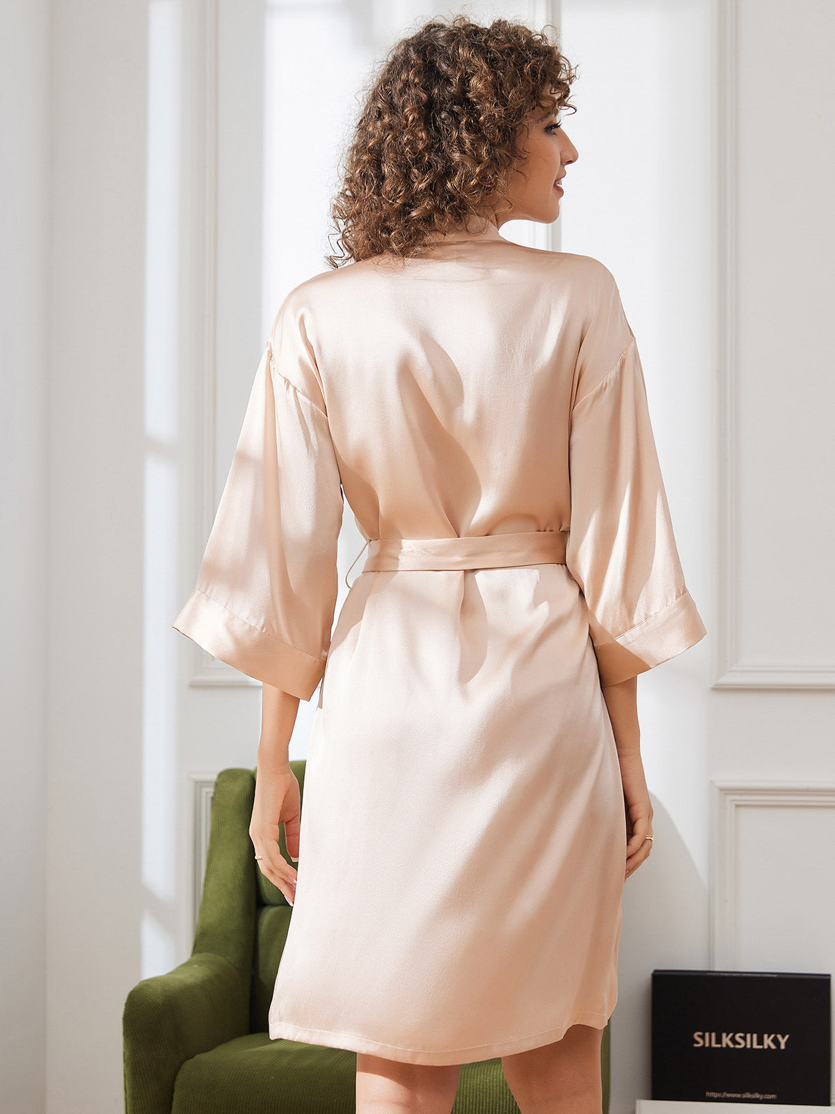 [Champagne] SilkSilky-UK Pure Silk Womens Robe 002