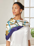 SilkSilky UK Pure Silk Scarf Blue 001