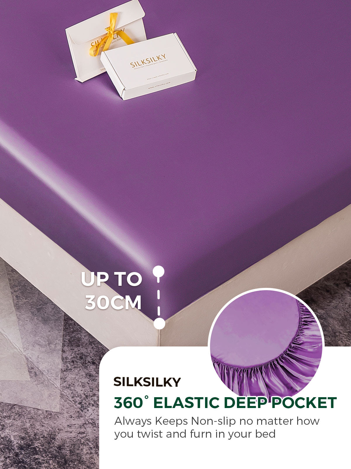 [Purple] SilkSilky-UK 19Momme Pure Silk Bedding Set 004