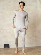 [Silver] SilkSilky-UK Long Sleeve Round Neck Men's Long Johns 003