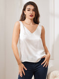 SilkSilky UK Pure Silk Sleeveless V Neck Camisole White 003