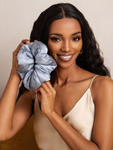 [Steel Blue] SilkSilky-UK Scrunchie 002