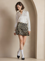 [White] SilkSilky-UK Long Sleeve Lapel Collar Women's Shirt 007