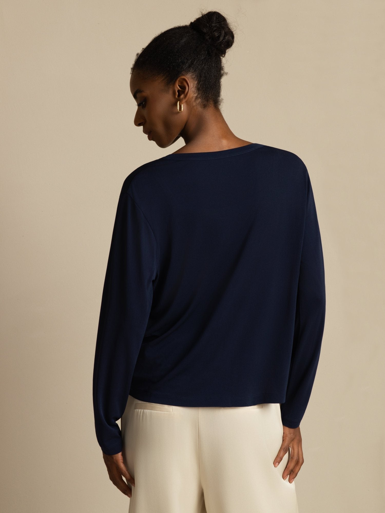 [Dark Blue] SilkSilky-UK Long Sleeve Women's Cardigan 002