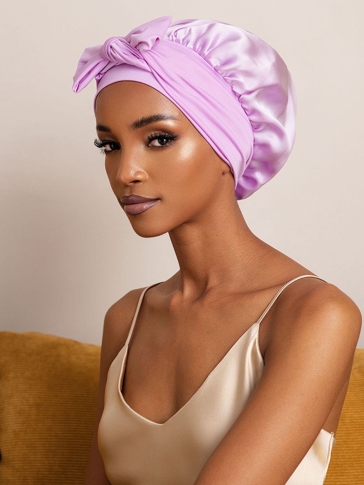 [Lavender] SilkSilky-UK Pure Silk Sleep Cap 004
