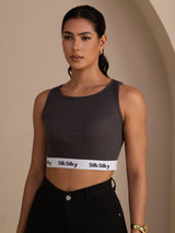 [Gray] SilkSilky-UK Sleeveless Crew Neck Camisole 001