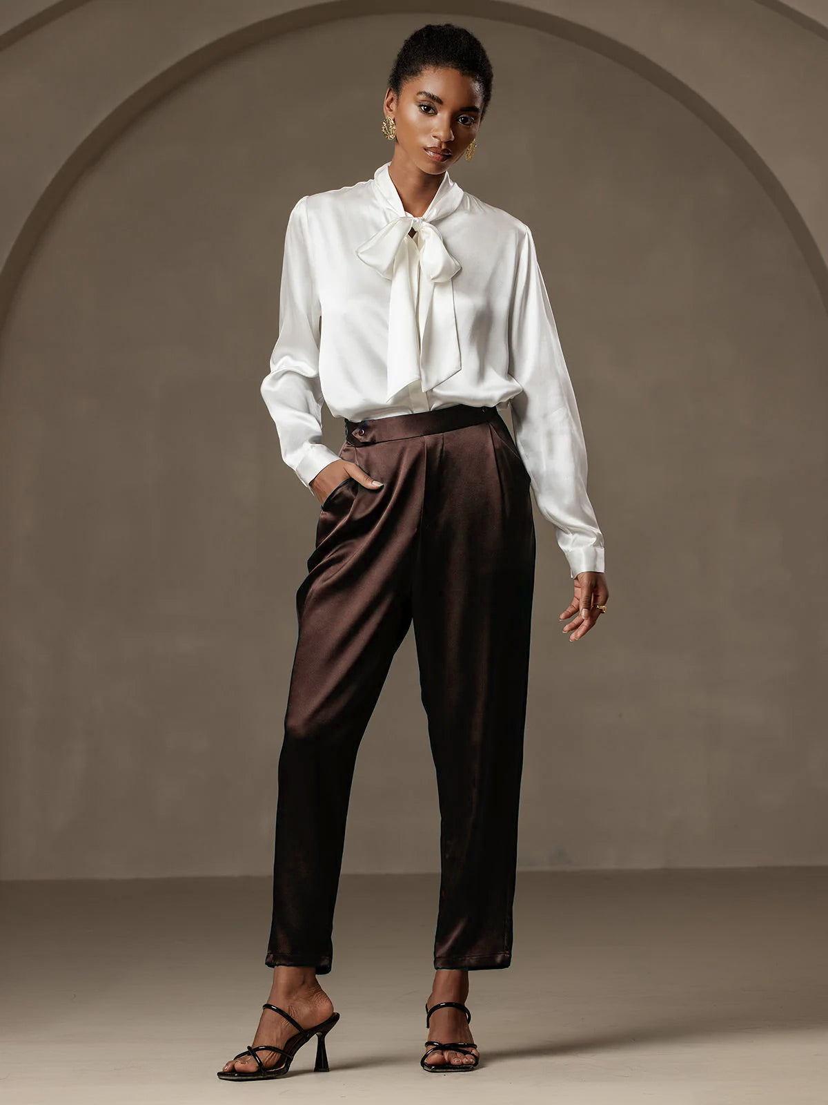[Bitter Chocolate] SilkSilky-UK 19Momme Silk Womens Pants 001