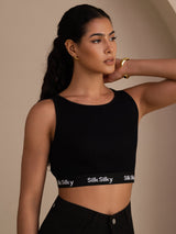 [Black] SilkSilky-UK Sleeveless Crew Neck Camisole 004