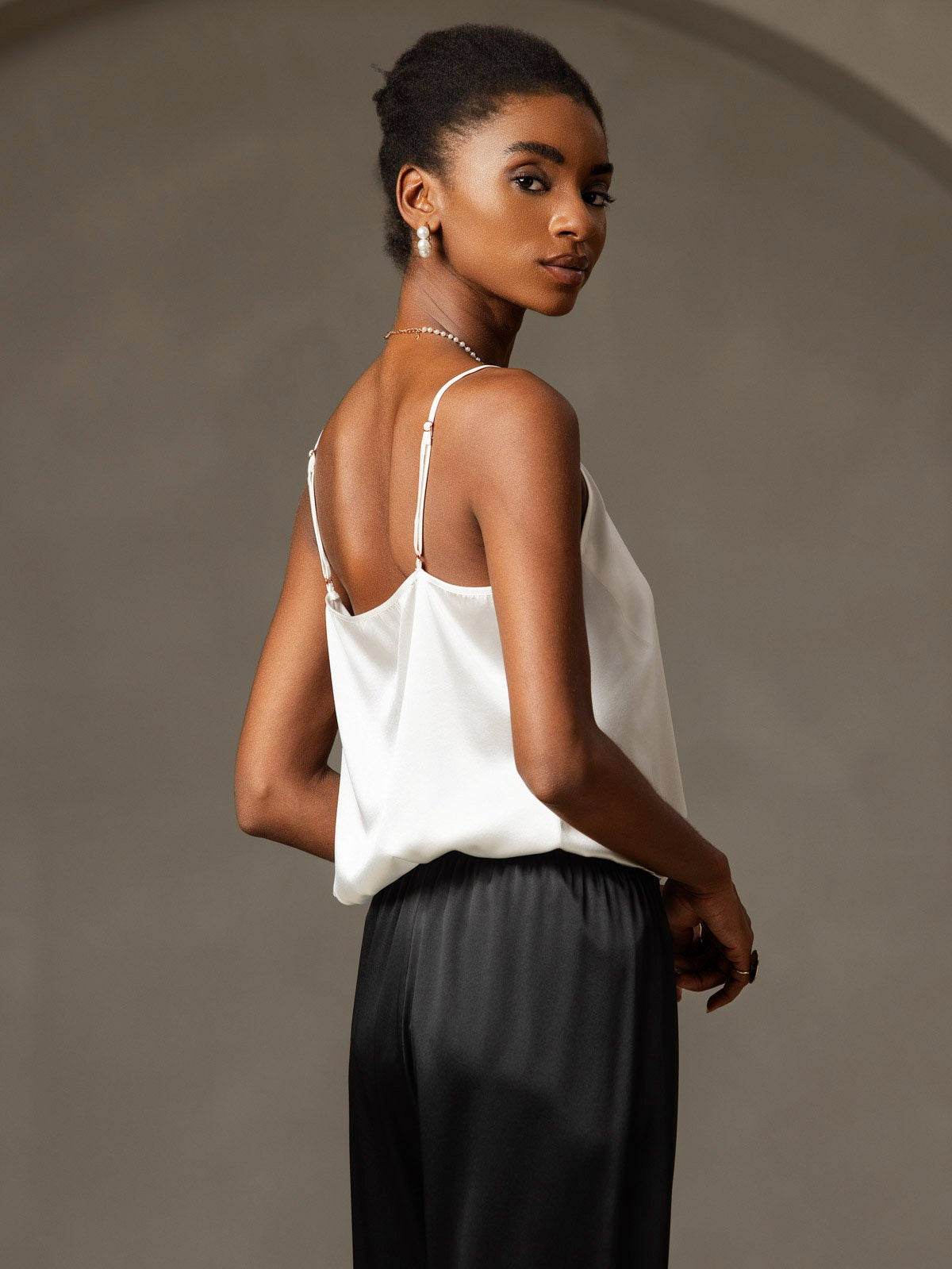 [White] SilkSilky-UK 19Momme Silk Camisoles 004