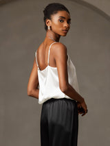 [White] SilkSilky-UK Spaghetti Strap Camisole 004