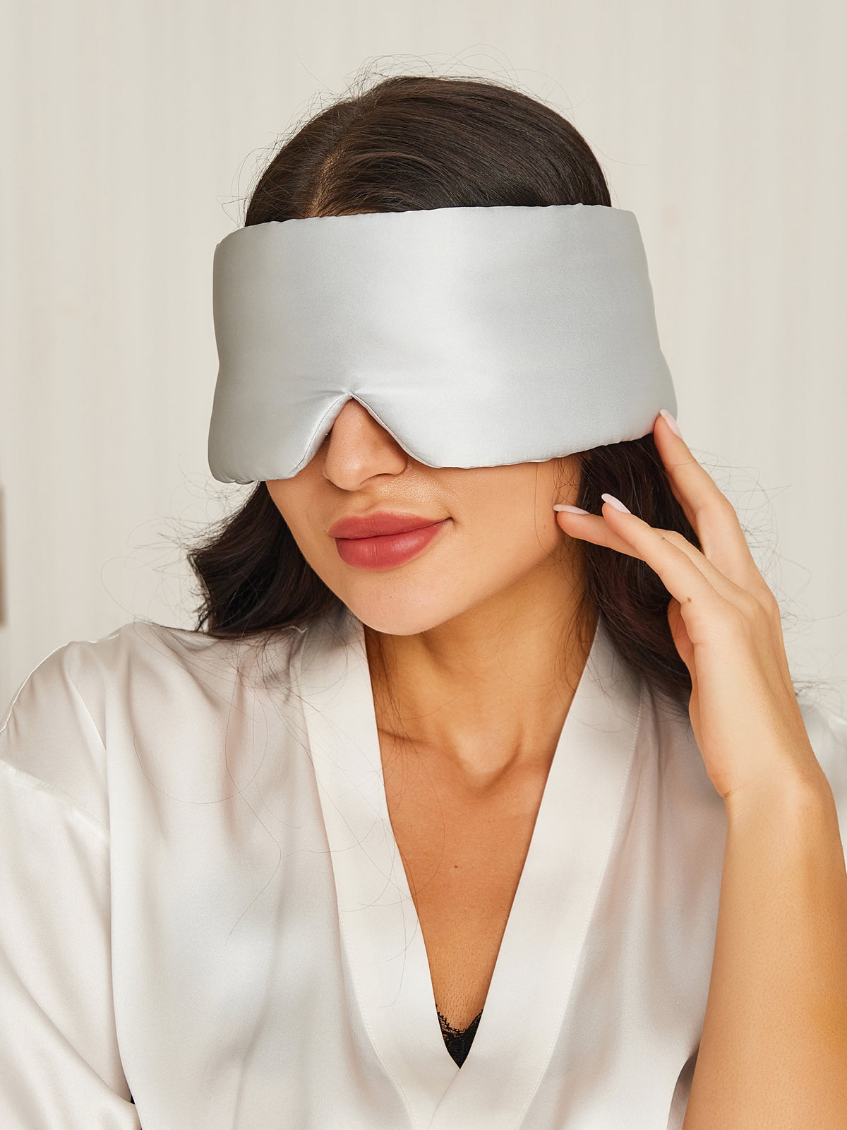 [Silver] SilkSilky-UK 19Momme Pure Silk Eye Mask 001