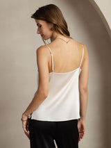 [Light Gray] SilkSilky-UK Spaghetti Strap Cowl Neck Camisole 002