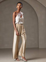 [Beige] SilkSilky-UK Spaghetti Strap V Neck Camisole 006