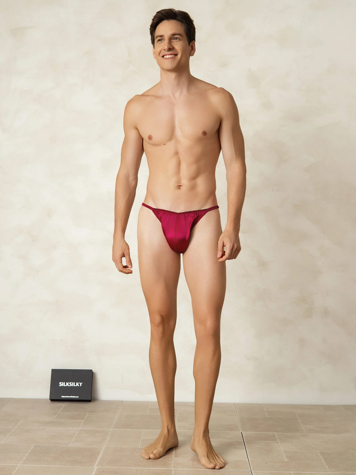 [Wine] SilkSilky-UK Pure Silk Mens Underwear 005