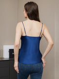 SilkSilky-UK Pure Silk Sleeveless V Neck Camisole DarkBlue 002