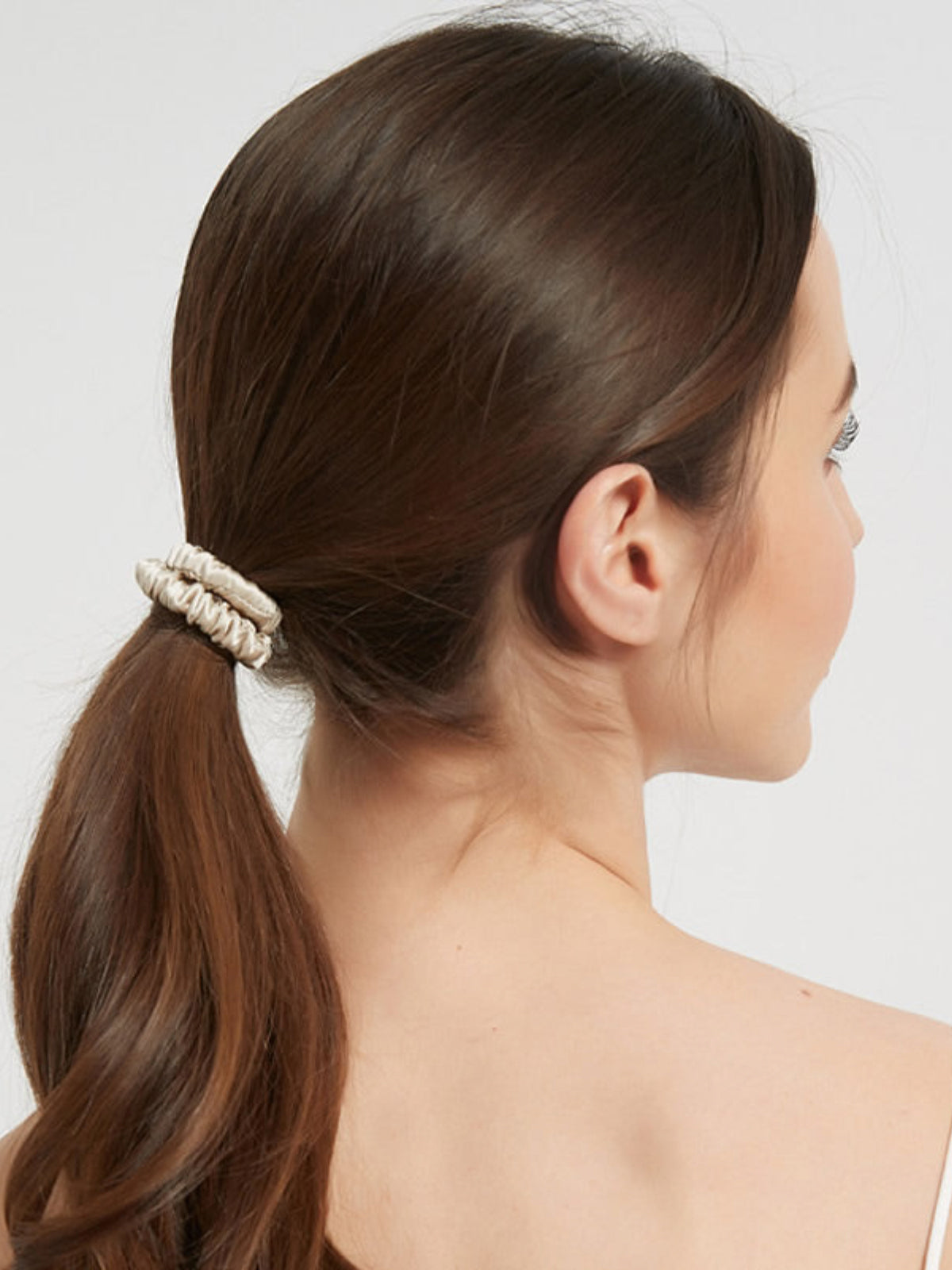 [Beige] SilkSilky-UK 19Momme Pure Silk Scrunchie 005