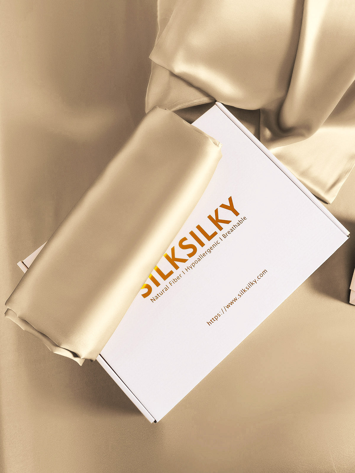 [Beige] SilkSilky-UK 22Momme Pure Silk Pillowcase 005