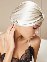 [Beige] SilkSilky-UK Sleep Cap 002